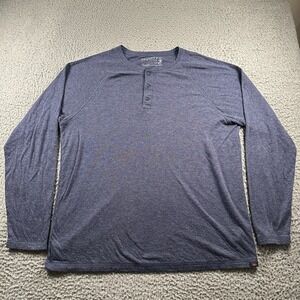 Faherty Long Sleeve Henley Mens XL Navy Cloud Cotton Pima Modal 3 Button
